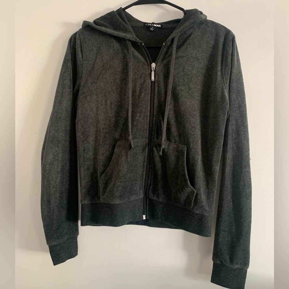 Fashion Nova Velour Zip-Up